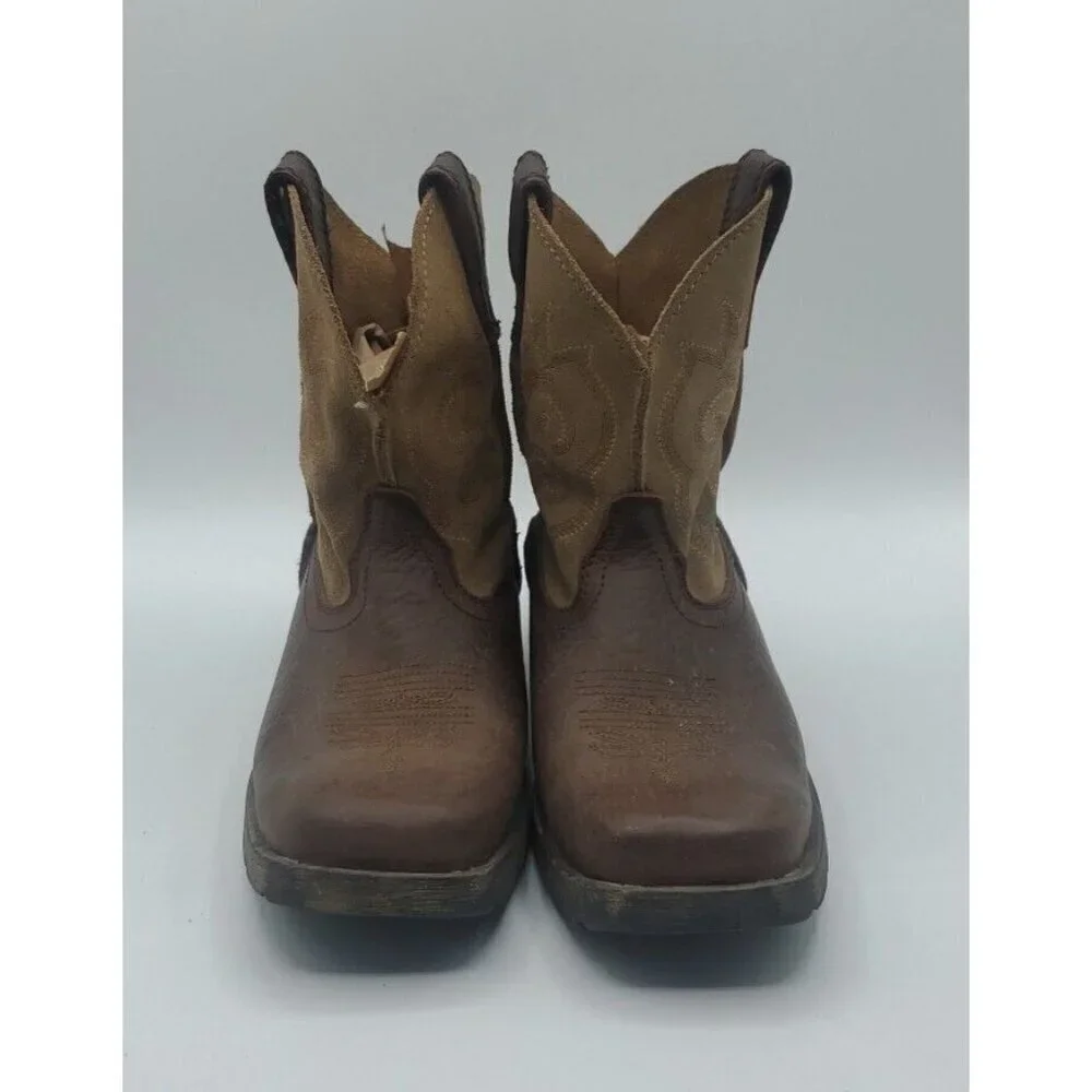 LAREDO Youth Little Prowler Size 13 .5 D Dark Brown / Tan Boots Square Toe